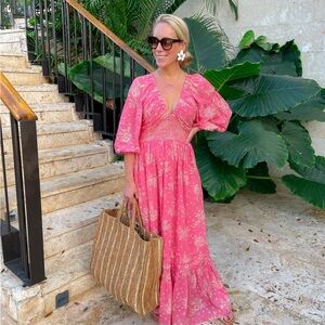 Pink Floral Maxi Dress